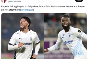 辟谣！德天空记者：拜仁有意引进洛约拉和阿罗科达雷的传闻不实